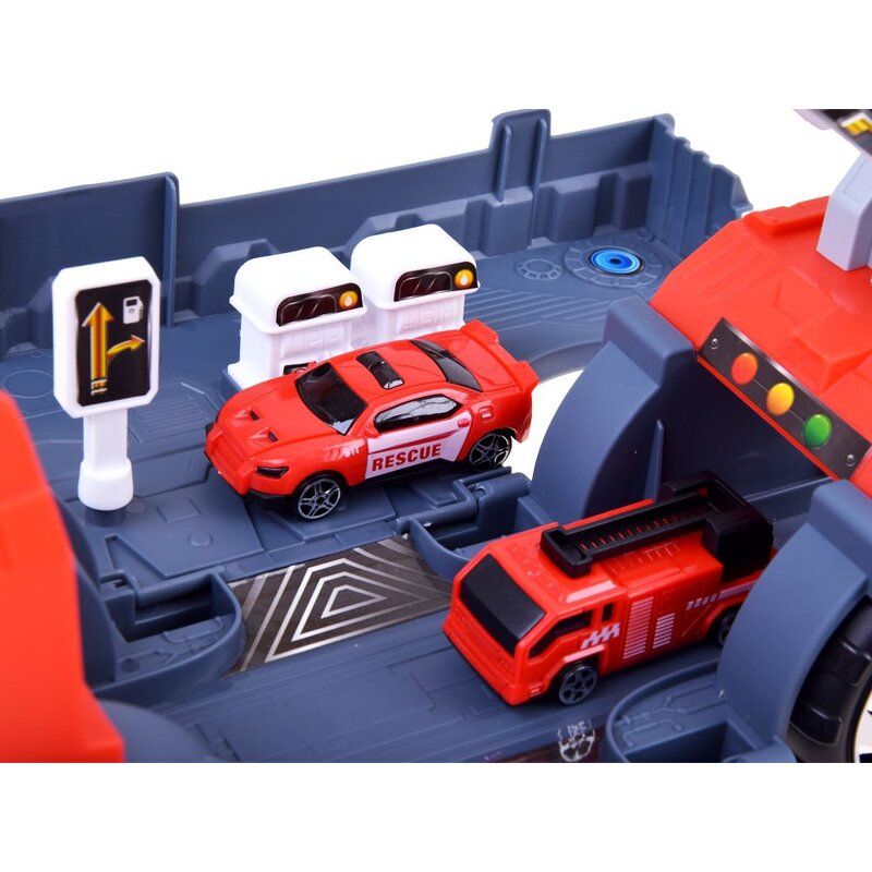 Sarkana kravas mašīna + autostāvvieta, 2in1 