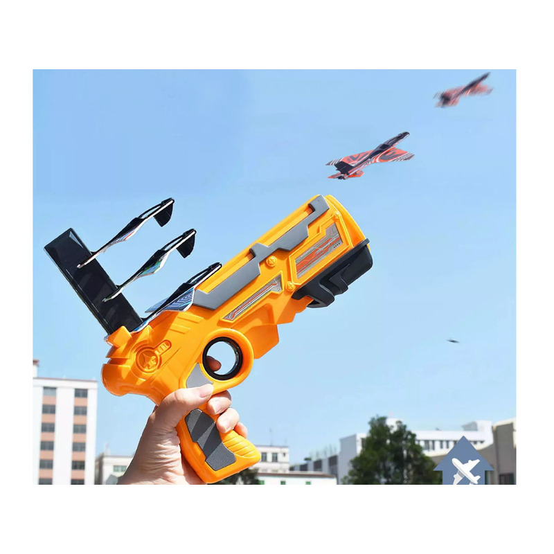 Rotaļu ierocis lidmašīnu palaišanas iekārta 2in1, oranža