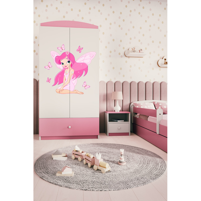 Drēbju skapis Babydreams - Feja ar tauriņiem, rozā