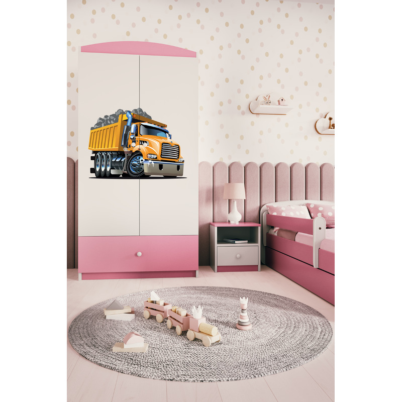 Drēbju skapis Babydreams - Kravas automašīna, rozā