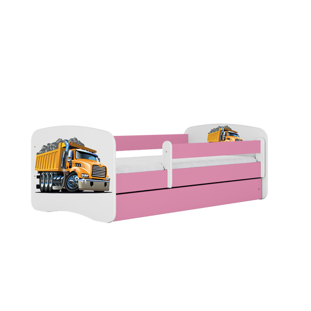 Gulta Babydreams - Kravas automašīna, rozā, 140x70, ar atvilktni