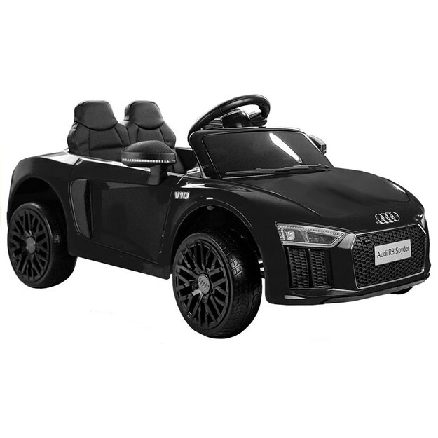 Bērnu vienvietīgs elektromobilis "Audi R8 Spyder", melns