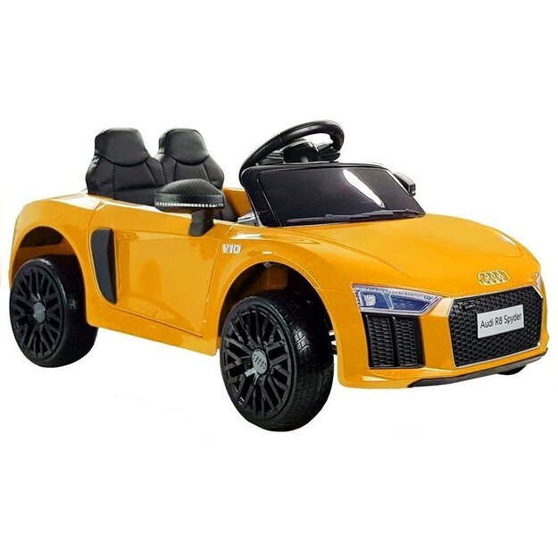 Bērnu vienvietīgs elektromobilis "Audi R8", dzeltens