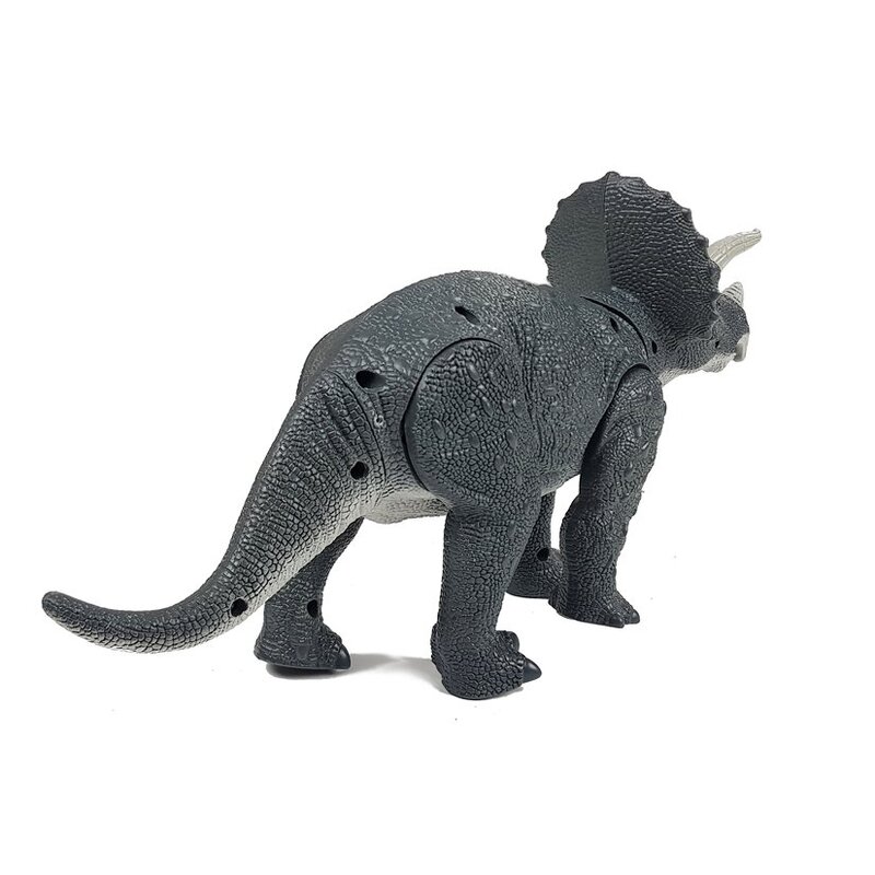 Liels rotaļlietu dinozaurs "Triceratopss", pelēks
