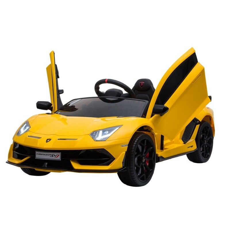 Bērnu vienvietīgs elektromobilis "Lamborghini Aventador", dzeltens