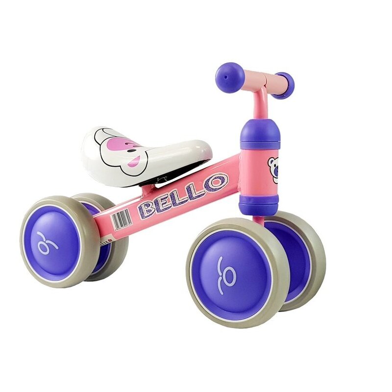 Līdzsvara velosipēds ar dubultajiem riteņiem "Bello", rozā