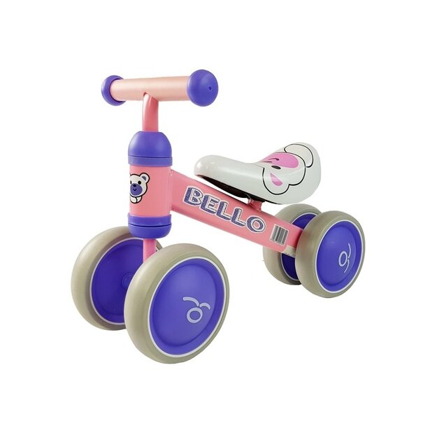 Līdzsvara velosipēds ar dubultajiem riteņiem "Bello", rozā
