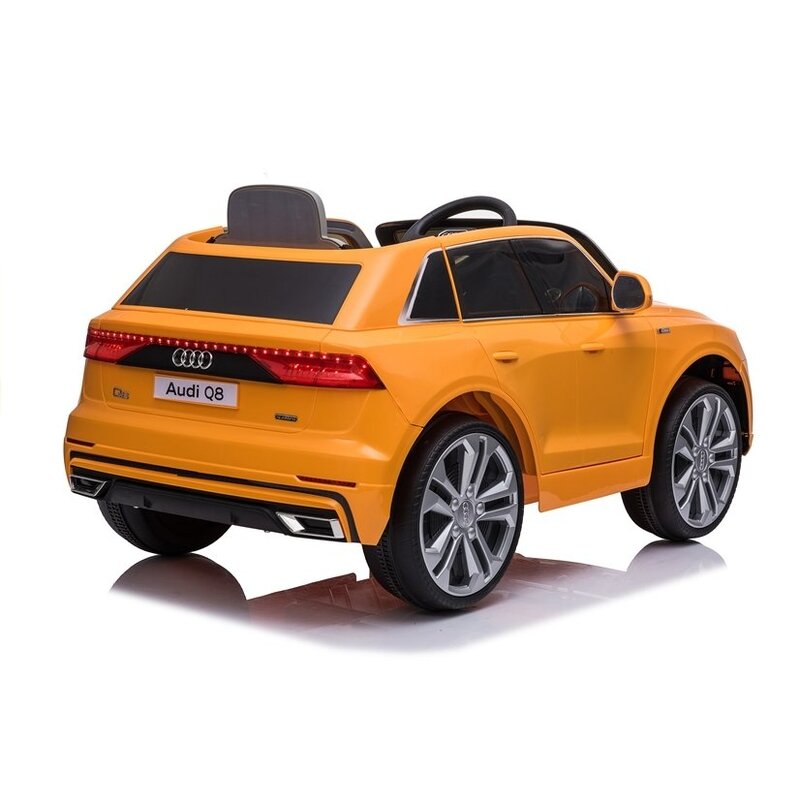 Bērnu vienvietīgs elektromobilis "Audi Q8", lakots - dzeltens