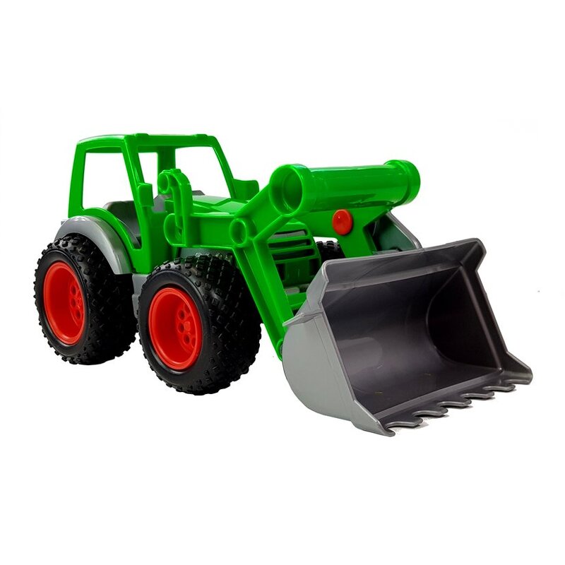 Zaļš traktors ar piekabi "POLESIE", 63cm