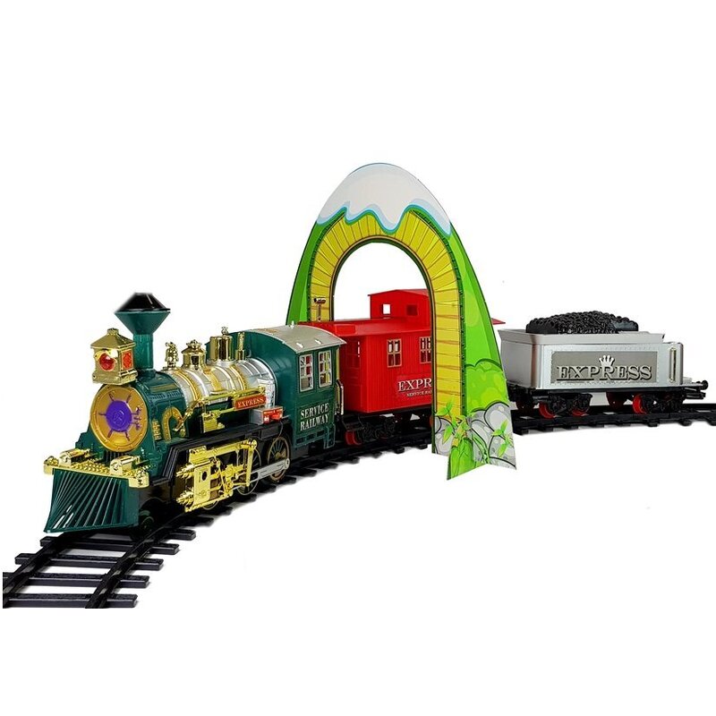 Klasisks rotaļu vilciens ar sliedēm, 480 cm
