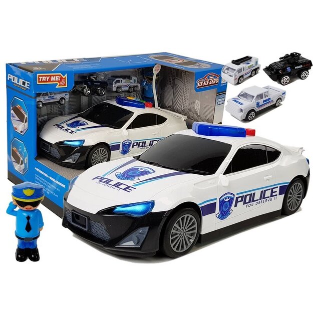 Rotaļlietu policijas automašīnu komplekts