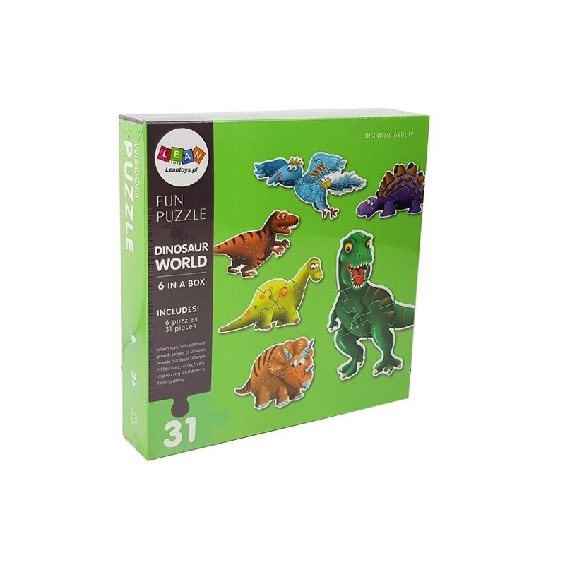 Puzle "Dinozauru pasaule", 6 dzīvnieki