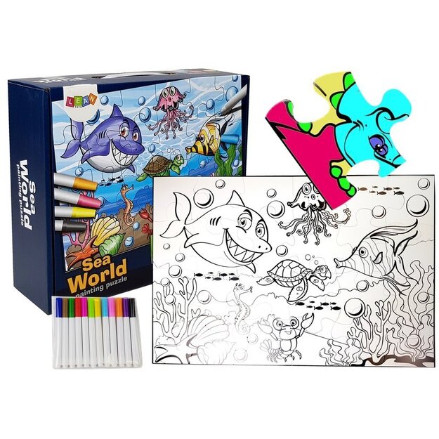 Krāsojamā puzle "Jūras pasaule", 92 x 62 cm