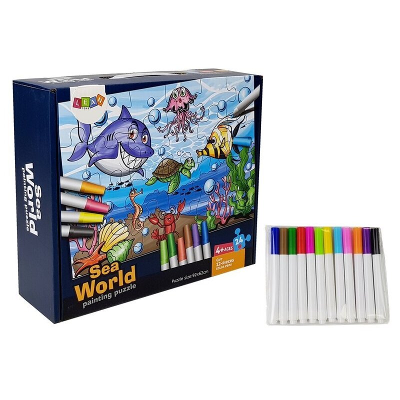Krāsojamā puzle "Jūras pasaule", 92 x 62 cm