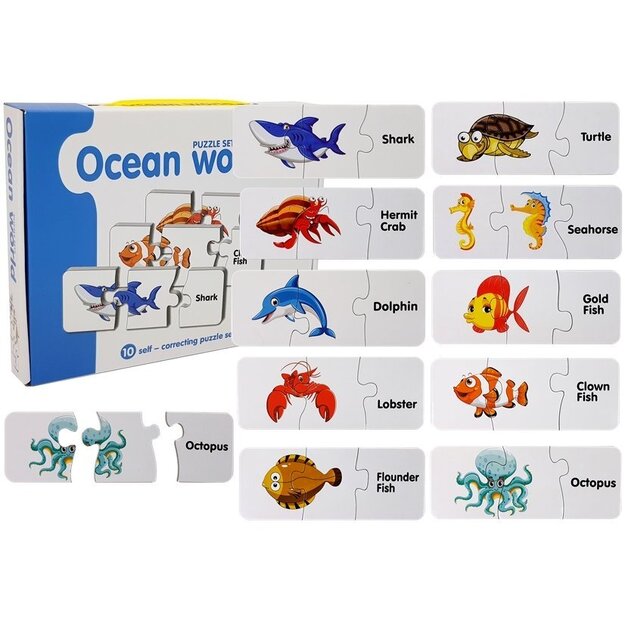Izglītojoša puzle bērniem "Jūras pasaule"