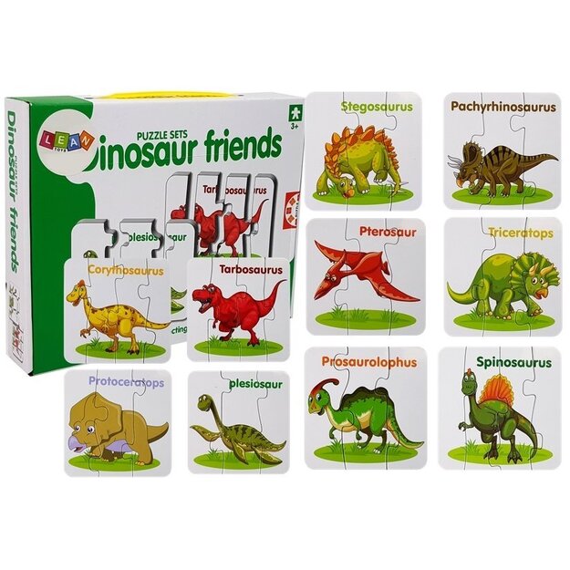 Izglītojošs 10 puzlu komplekts "Dinozauri"