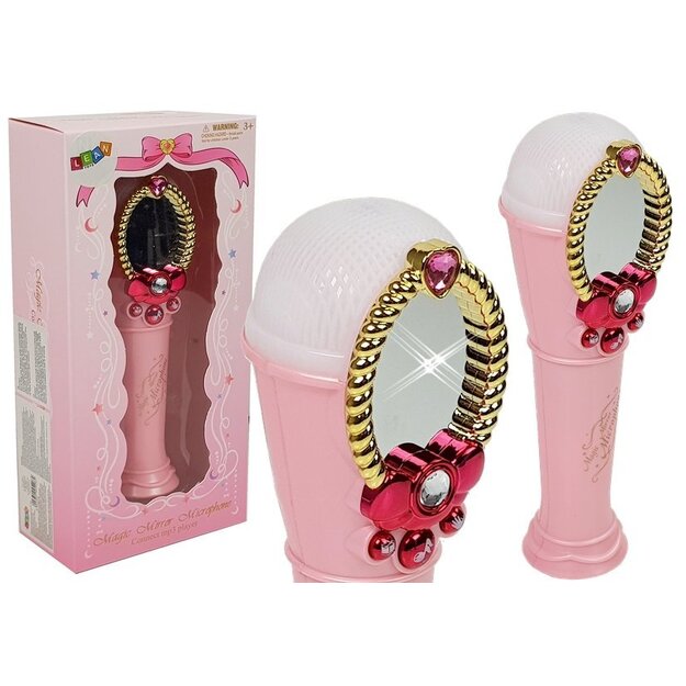 Bezvadu mikrofons ar burvju spoguli, rozā
