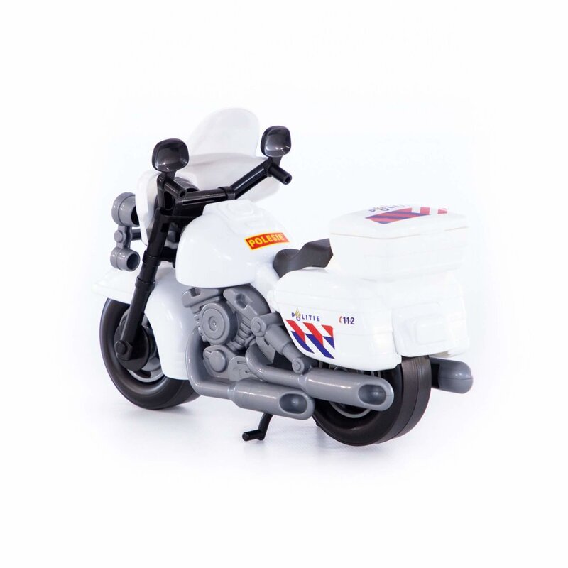 Policijas rotaļu motocikls, balts