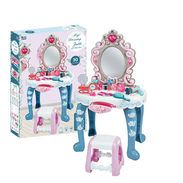 Interaktīvs skaistumkopšanas galds ar spoguli un krēslu