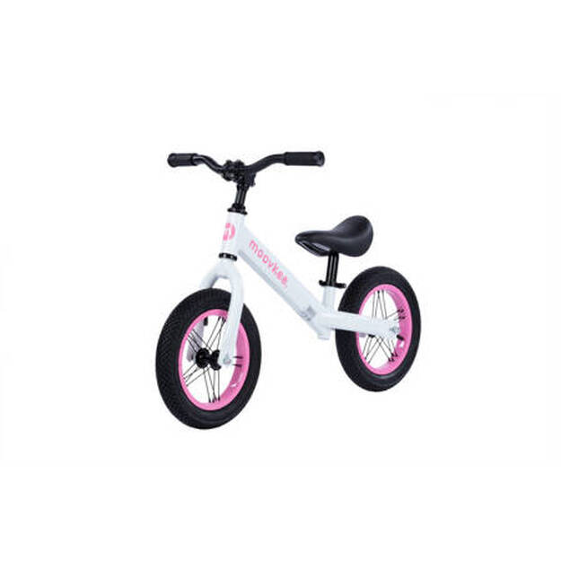 Līdzsvara velosipēds - Moovkee, 12 collas, rozā ar baltu