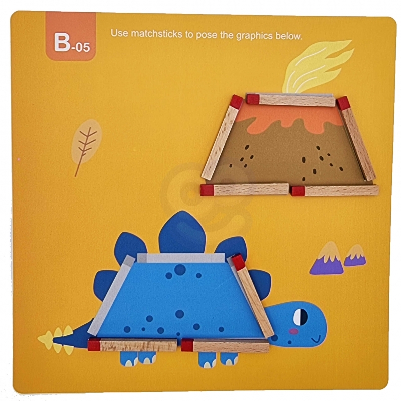 Koka izglītojoša puzle ar sērkociņiem - Tooky Toy