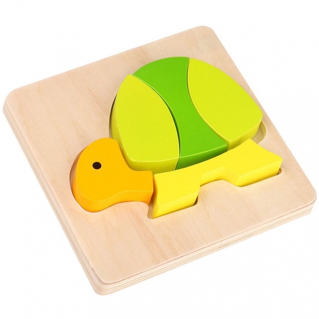 Mini koka puzle Tooky Toy, bruņurupucis