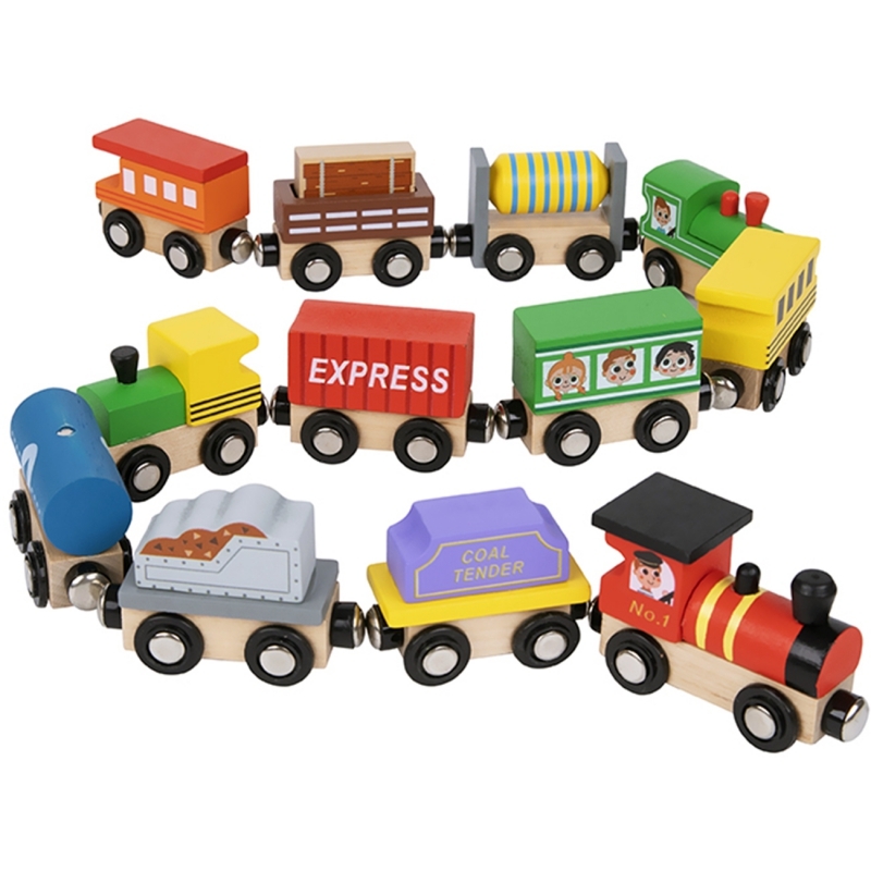 Tooky Toy 12 gab. magnētisko vilcienu un vagonu komplekts