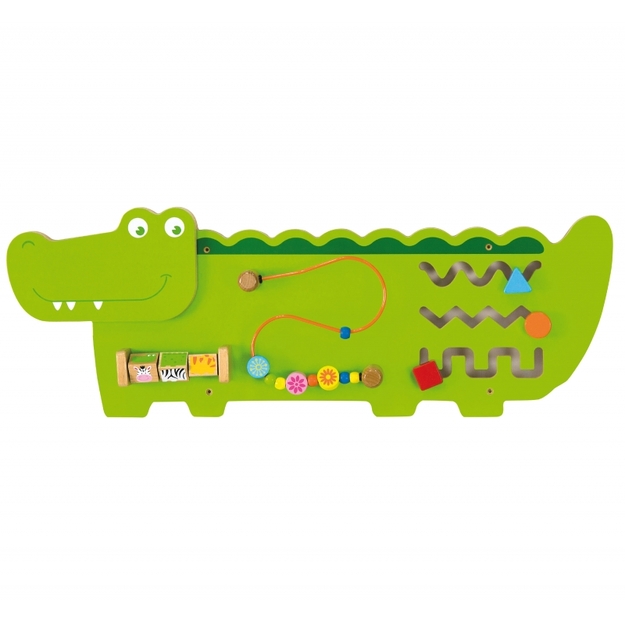 Daudzfunkcionāla koka rotaļlieta - Krokodils