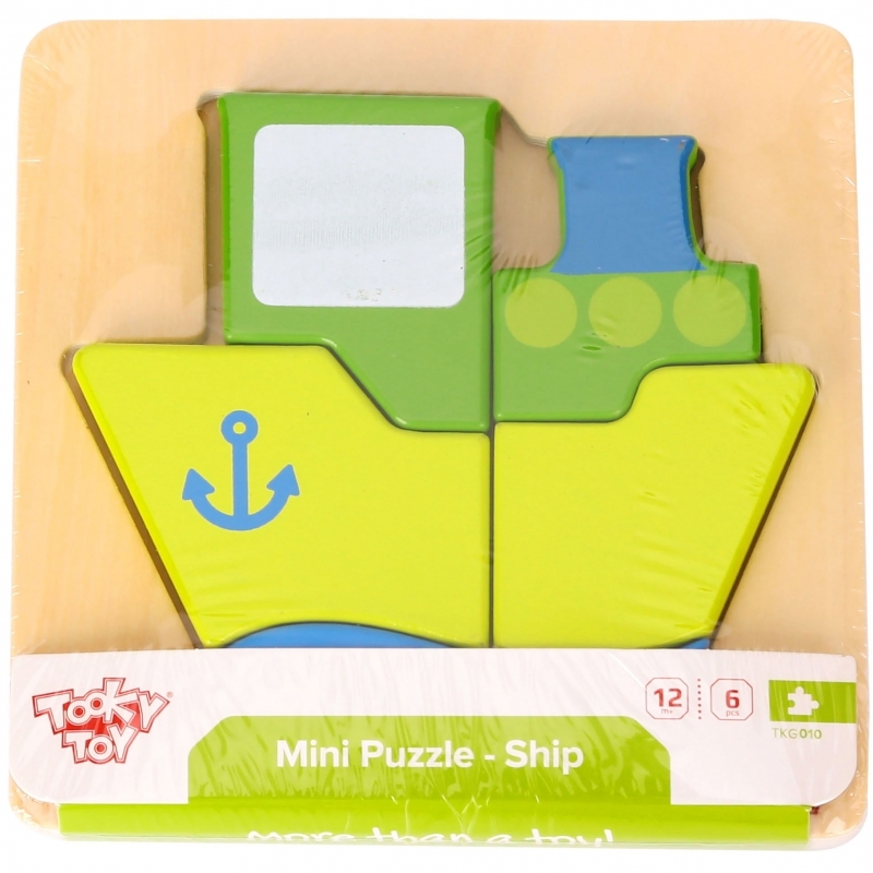 Mini koka puzle Tooky Toy, kuģis