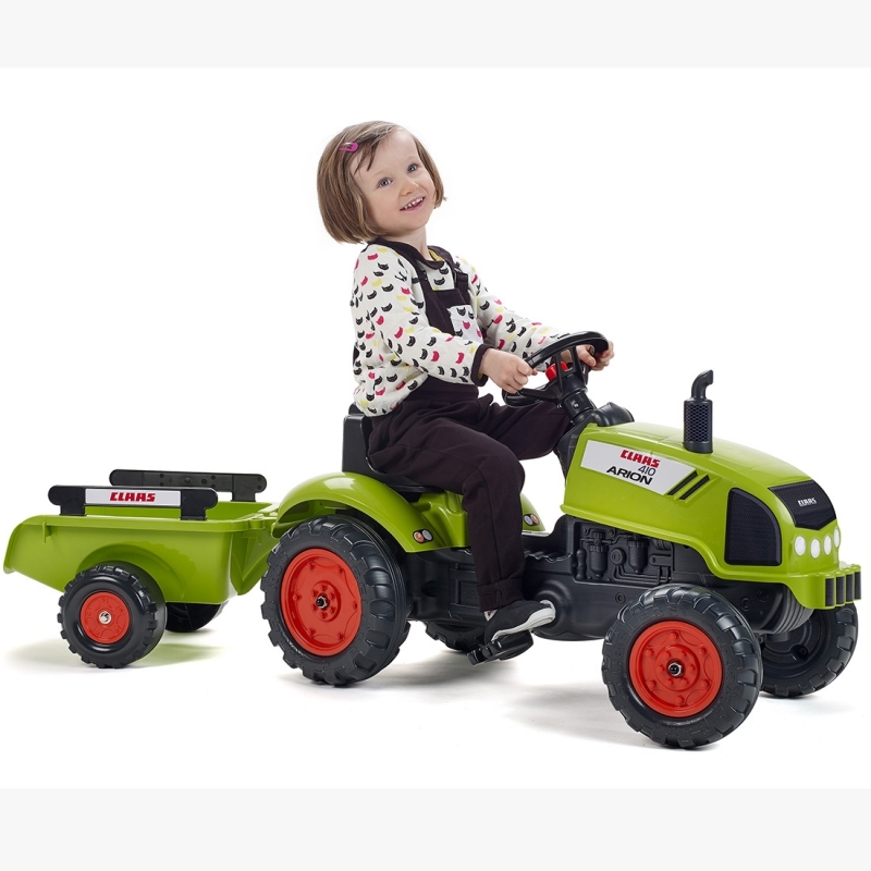 Pedāļu traktors ar piekabi - Claas Falk, zaļš