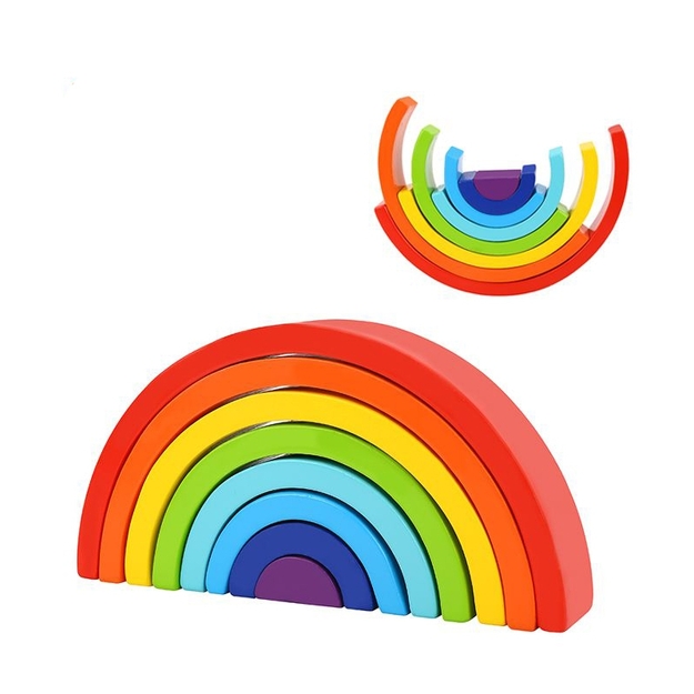 Koka varavīksnes puzle Montessori