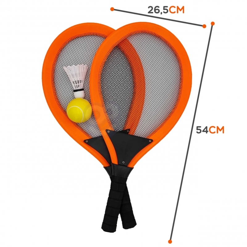Lielas badmintona raketes bērniem, oranžas krāsas