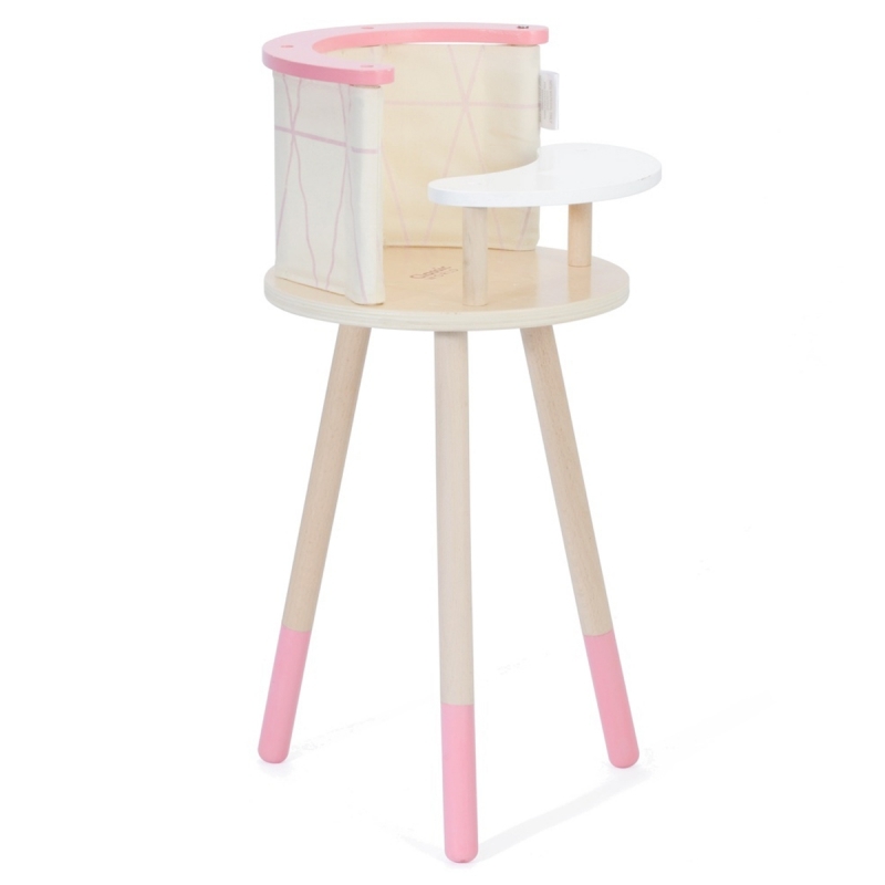 Koka bērnu krēsls lellēm - Classic World, rozā 