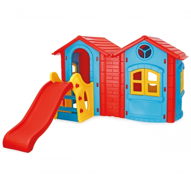 WOOPIE rotaļu laukums ar 2 rotaļu mājiņām un slidkalniņu 123 cm