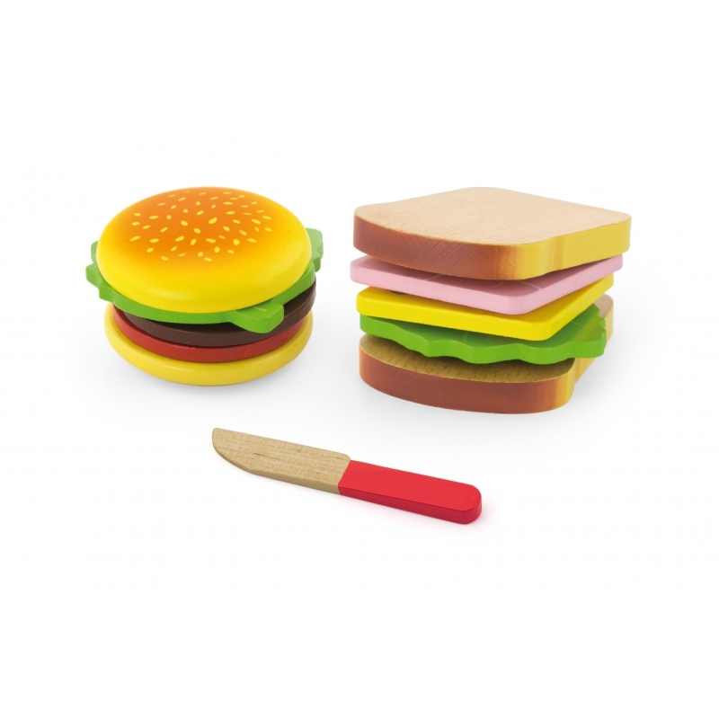 Koka pārtikas produktu komplekts - Hamburgers