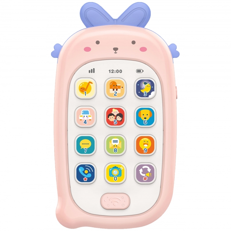 WOOPIE interaktīvais mobilais tālrunis ar skaņām, rozā krāsā