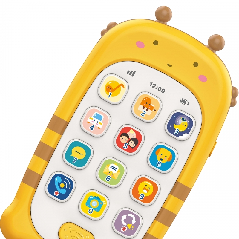 WOOPIE interaktīvais mobilais tālrunis ar skaņām, dzeltens