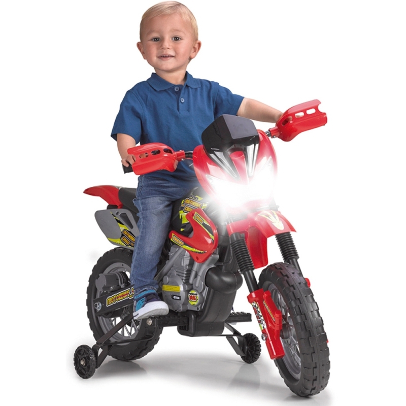 Bērnu elektriskais motocikls Cross, sarkans