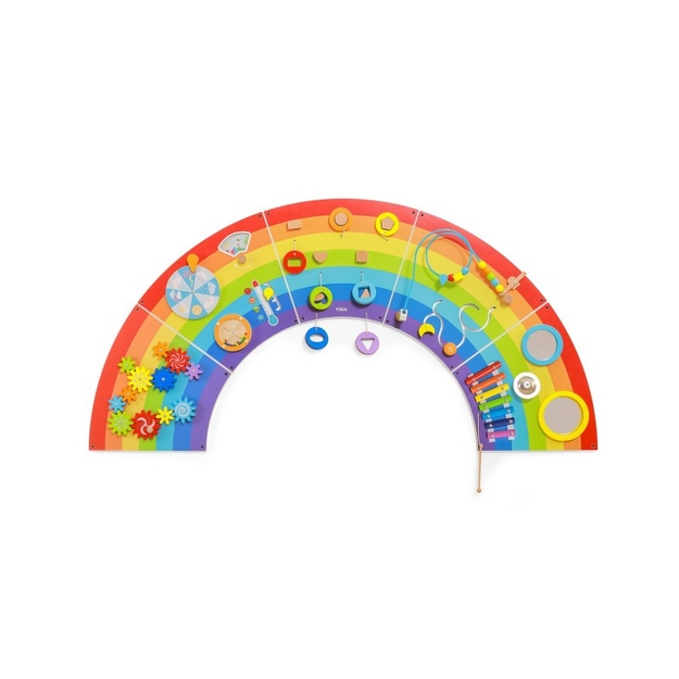 Viga Toys koka mācību tāfele, varavīksne