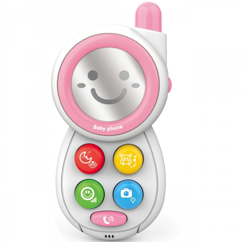 Interaktīvs mobilais tālrunis ar skaņām, rozā