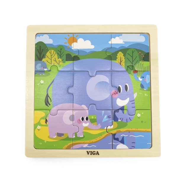 VIGA koka puzle - ziloņi