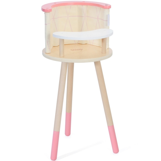 Koka bērnu krēsls lellēm - Classic World, rozā 