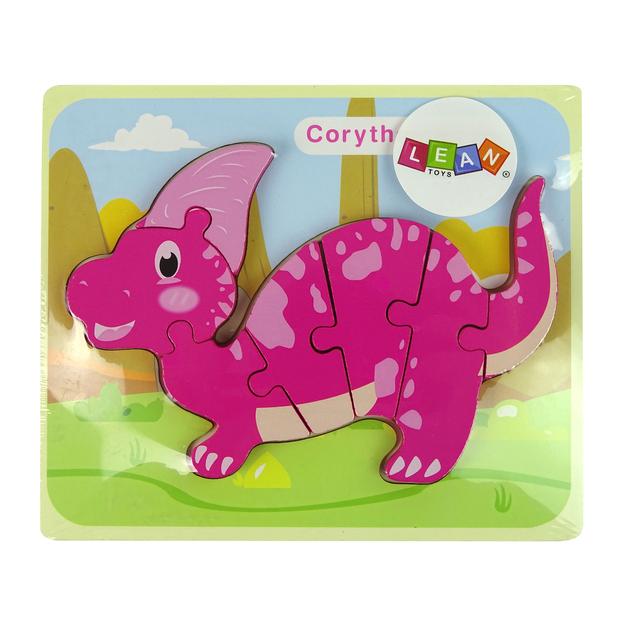 Koka puzle dinozaurs Corythosaurus, rozā
