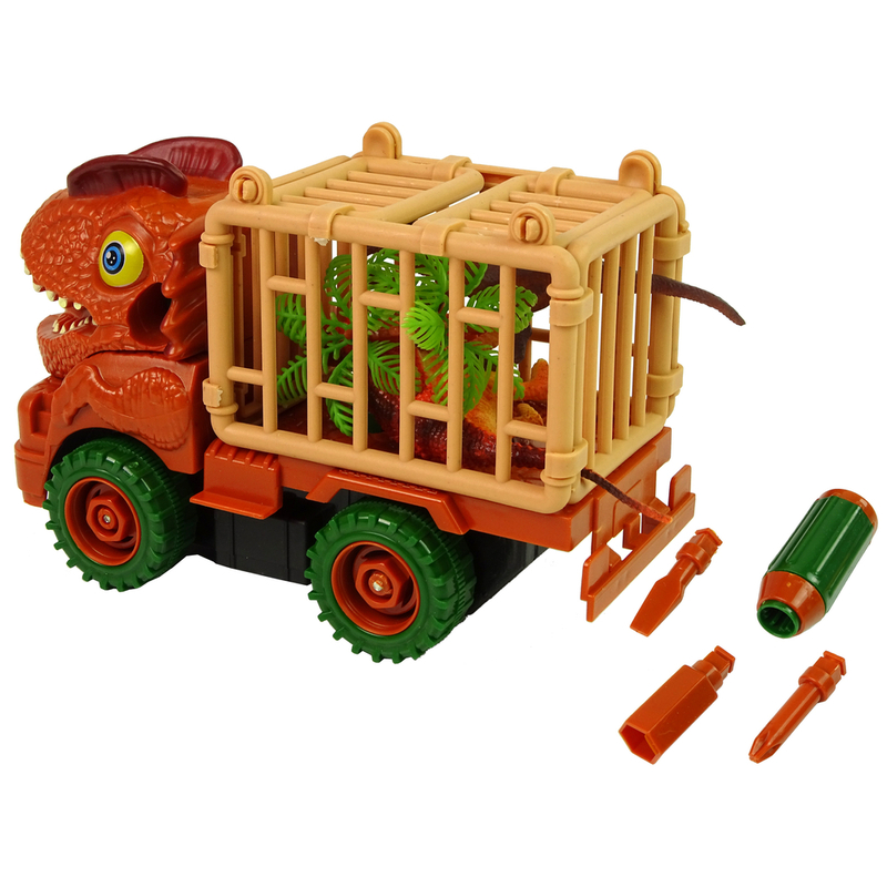 Konstruktora dinozauru kravas automašīna ar piederumiem