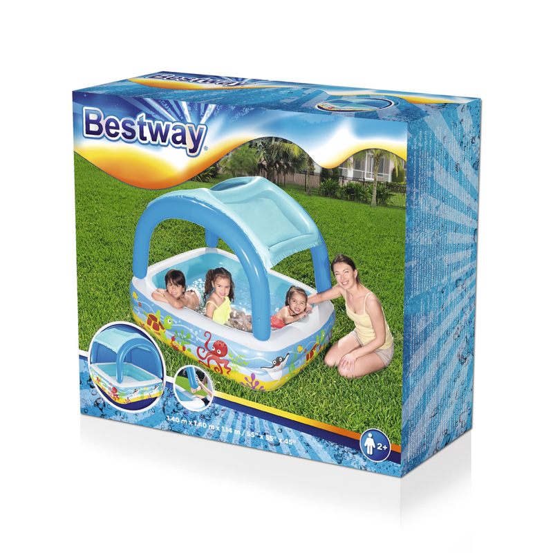 Bestway piepūšamais baseins bērniem ar jumtu 140 x 140 x 114 cm