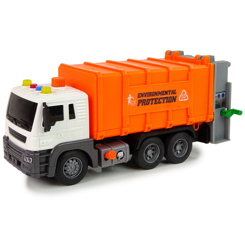 Rotaļlietu atkritumu mašīna ar konteineriem