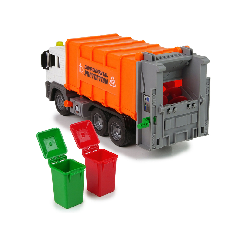 Rotaļlietu atkritumu mašīna ar konteineriem