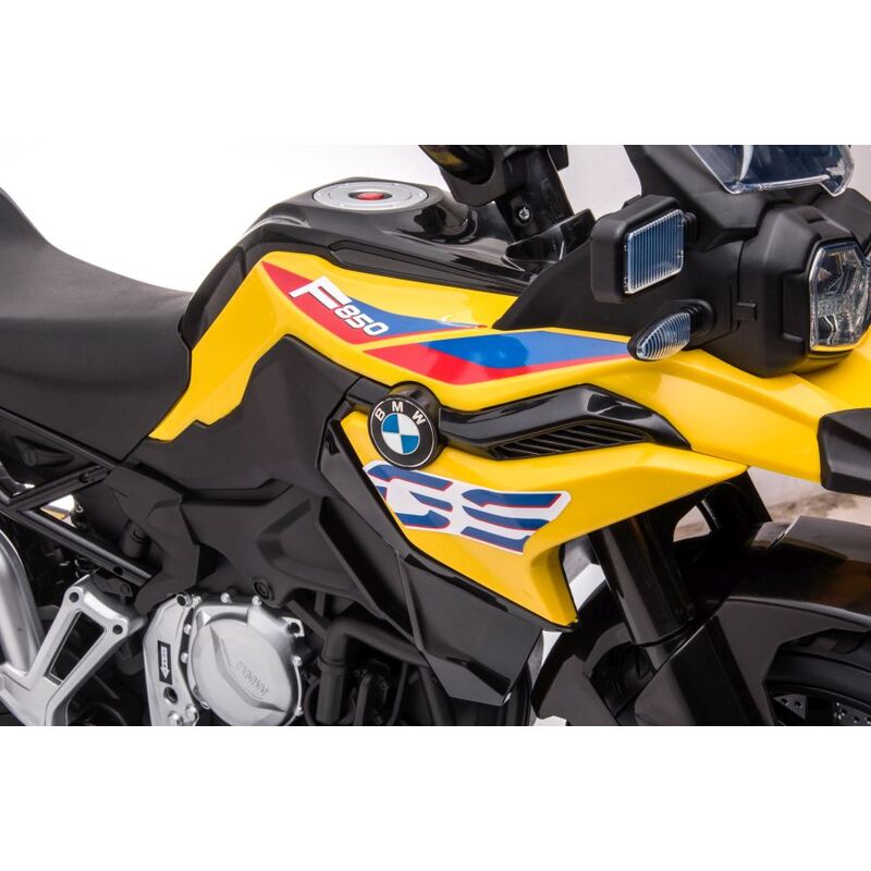 Bērnu elektriskais motocikls - BMW F850, dzeltens