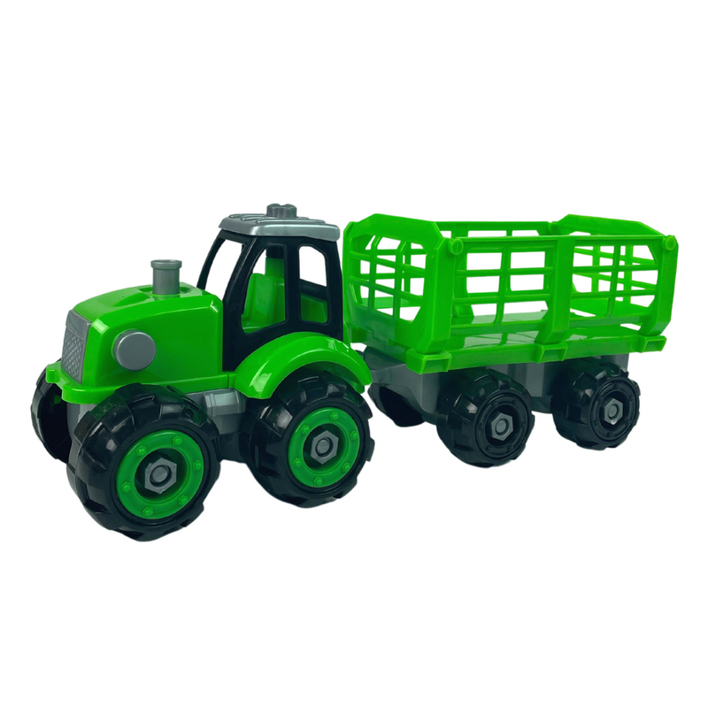 Saliekamais traktors ar piekabi