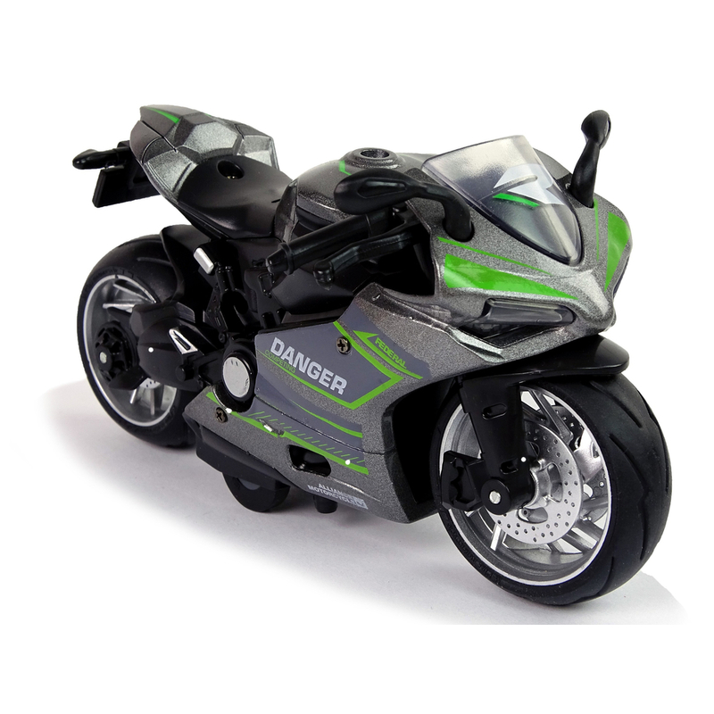 Rotaļlietu motocikls, 1:12, pelēks